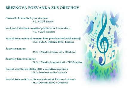 BŘEZNOVÁ POZVÁNKA ZUŠ OŘECHOV 1