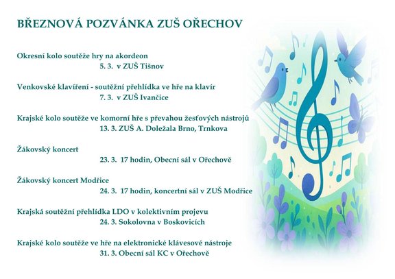 BŘEZNOVÁ POZVÁNKA ZUŠ OŘECHOV 1
