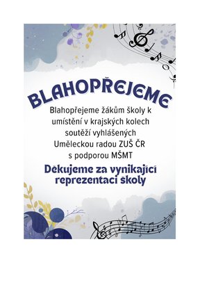 Blahopřání soutěže 1