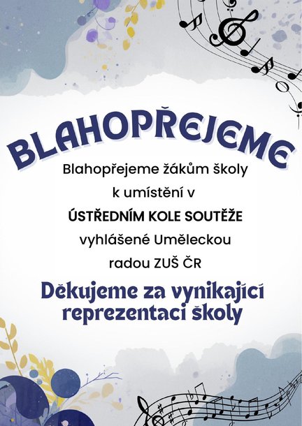 Blahopřejeme Ústřední kolo
