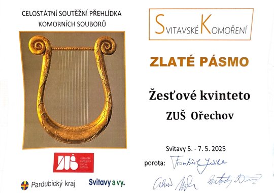 Blahopřejeme k zlatému pásmu v soutěži "Svitavské komoření 2025"