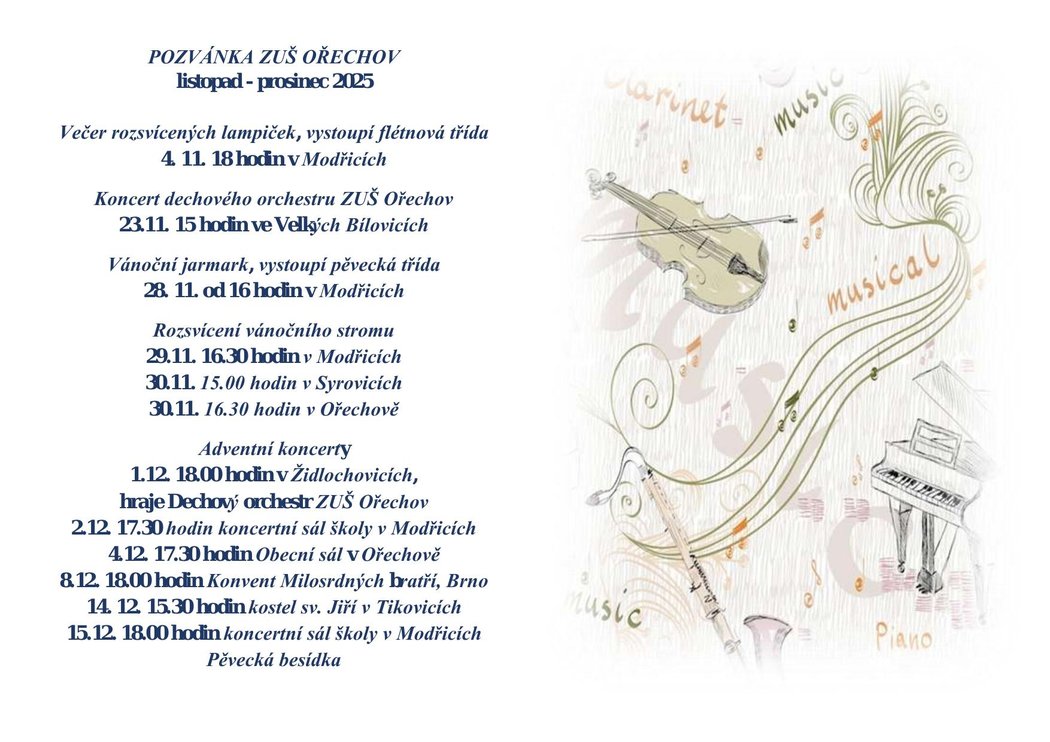 Pozvánka akce listopad - prosinec 2025