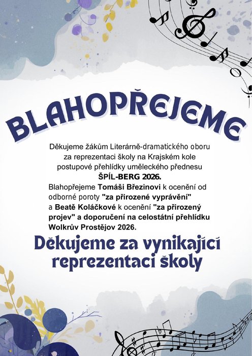 Soutěžní přehlídka ŠPÍL- BERG 2026