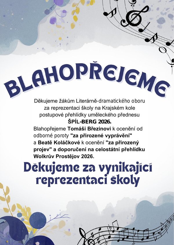 Soutěžní přehlídka ŠPÍL- BERG 2026