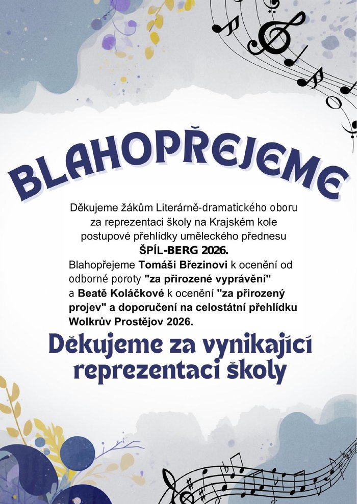 Soutěžní přehlídka ŠPÍL- BERG 2026