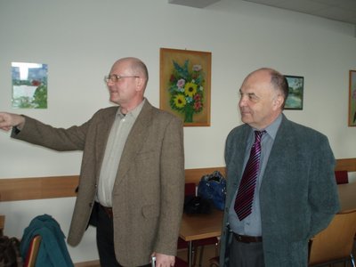Ředitel ZUŠ Ořechov Mgr. Petr Křivánek (vpravo) a učitel Pavel Rosendorf dipl.spec., foto škola